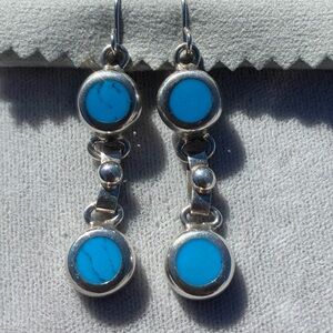 Turquoise & Sterling Silver Earrings.